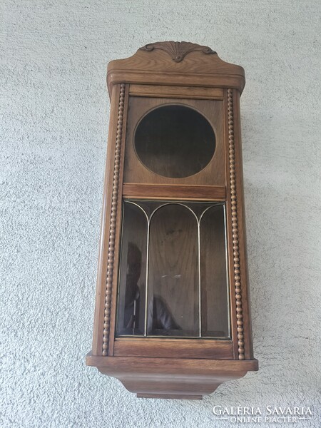 Antik szecessziós Art Deco fali vitrin kulcsos szekrény fali óra doboz csiszolt üveg hàzi àldàs tart