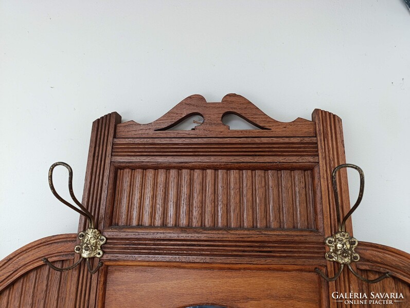 Előszobafal antik bútor nagy méretű dekoratív art deco tükrös ruhafogas fogas előszoba fal 972 3084