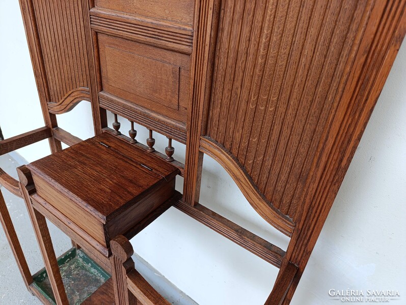 Előszobafal antik bútor nagy méretű dekoratív art deco tükrös ruhafogas fogas előszoba fal 972 3084