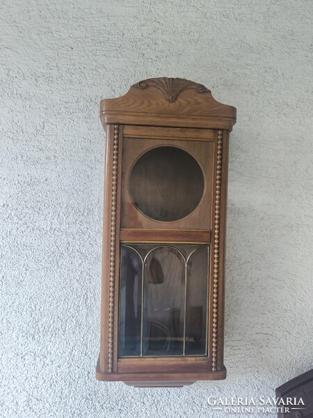 Antik szecessziós Art Deco fali vitrin kulcsos szekrény fali óra doboz csiszolt üveg hàzi àldàs tart