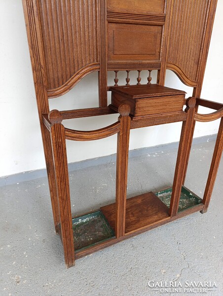 Előszobafal antik bútor nagy méretű dekoratív art deco tükrös ruhafogas fogas előszoba fal 972 3084