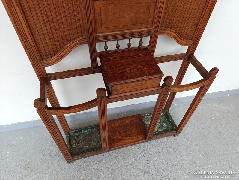 Előszobafal antik bútor nagy méretű dekoratív art deco tükrös ruhafogas fogas előszoba fal 972 3084