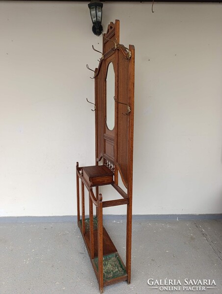 Előszobafal antik bútor nagy méretű dekoratív art deco tükrös ruhafogas fogas előszoba fal 972 3084