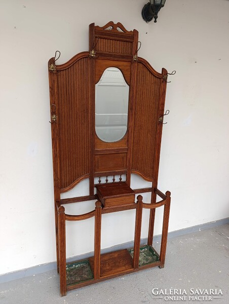 Előszobafal antik bútor nagy méretű dekoratív art deco tükrös ruhafogas fogas előszoba fal 972 3084