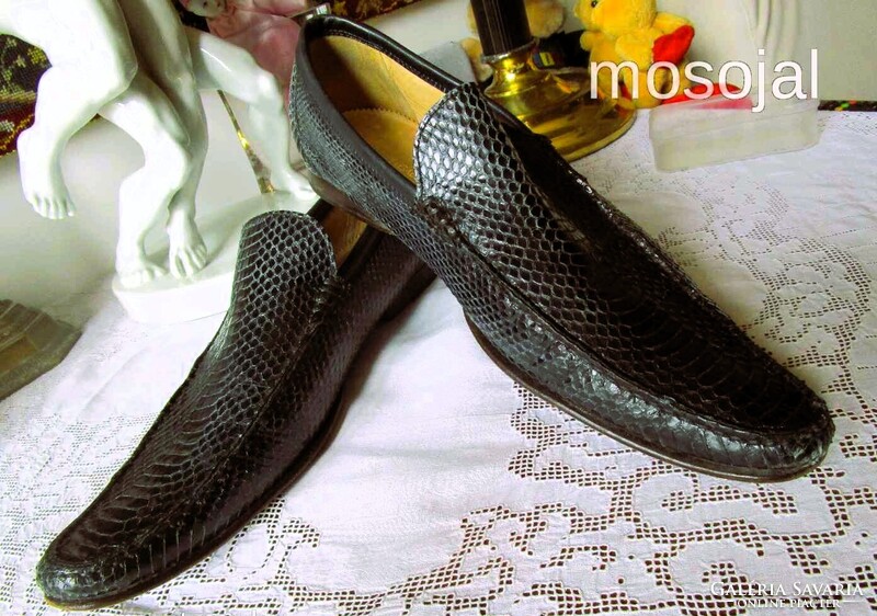 DOLCE & GABBANA RÁMÁN KÉZZEL VART KROKODILBŐR KROKODIL SORSZÁMOZOTT LUXUS BŐR FÉRFI CIPŐ M 9 1/2 44