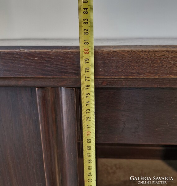 Eredeti jelzett, bécsi bauhaus íróasztal, tömör tölgy