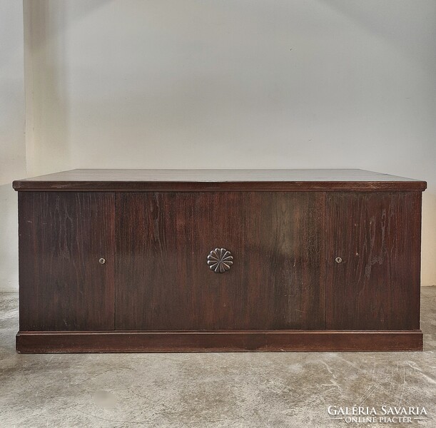 Eredeti jelzett, bécsi bauhaus íróasztal, tömör tölgy