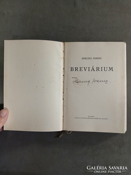 Herczeg Ferenc - Breviárium - Singer és Wolfner kiadása, 1932 - DEDIKÁLT