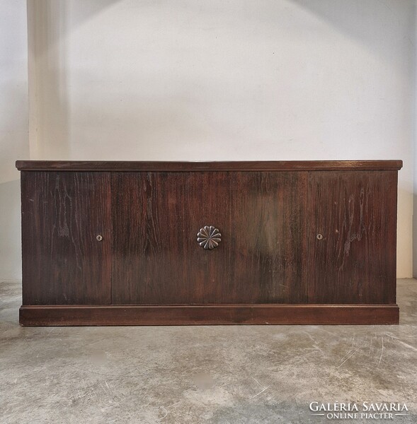 Eredeti jelzett, bécsi bauhaus íróasztal, tömör tölgy