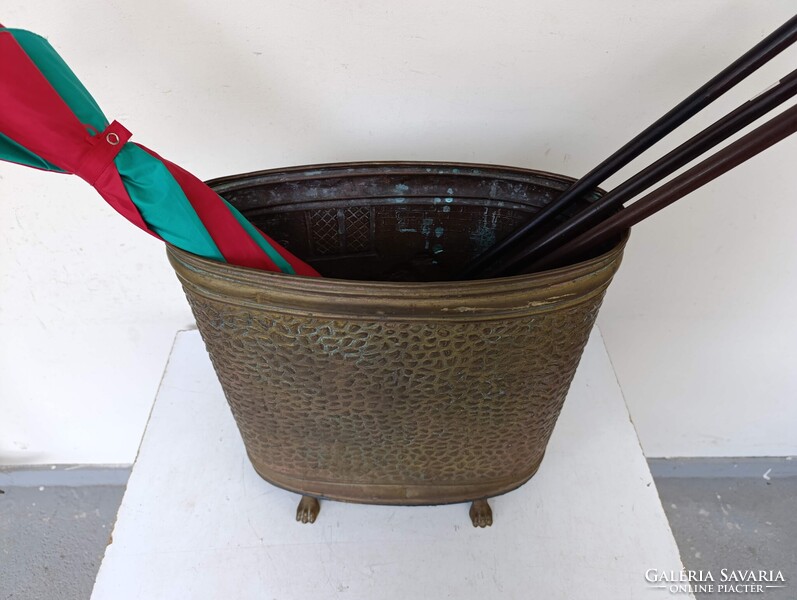 Antik esernyőtartó domborított sárgaréz esernyő sétapálca sétabot tartó sérült 922 3096