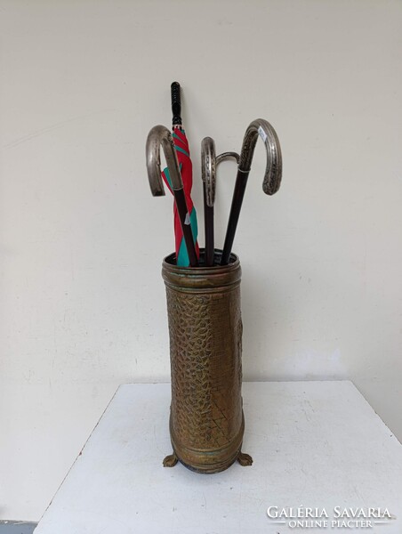 Antik esernyőtartó domborított sárgaréz esernyő sétapálca sétabot tartó sérült 922 3096