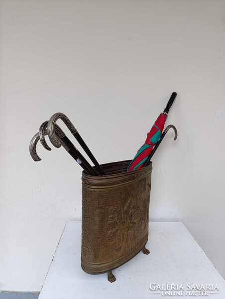 Antik esernyőtartó domborított sárgaréz esernyő sétapálca sétabot tartó sérült 922 3096