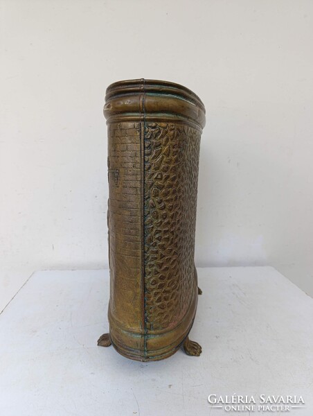 Antik esernyőtartó domborított sárgaréz esernyő sétapálca sétabot tartó sérült 922 3096