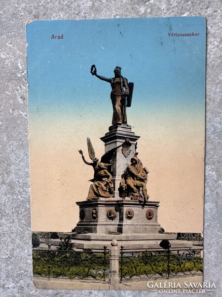 Arad- Vértanú szobor ELKÖLTÖZÖTT jelzéssel ellátott 1912