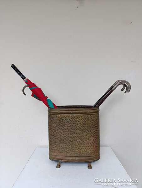 Antik esernyőtartó domborított sárgaréz esernyő sétapálca sétabot tartó sérült 922 3096