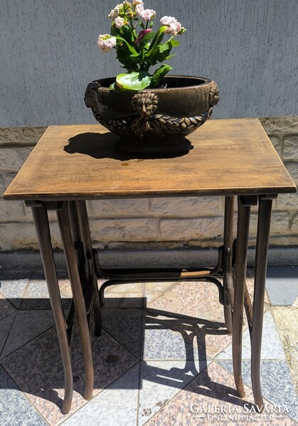 Antik Thonet tonett 3 részes Zsúr asztal, viràgtartó Posztamens szobor tartó konzol laptop Art Deco