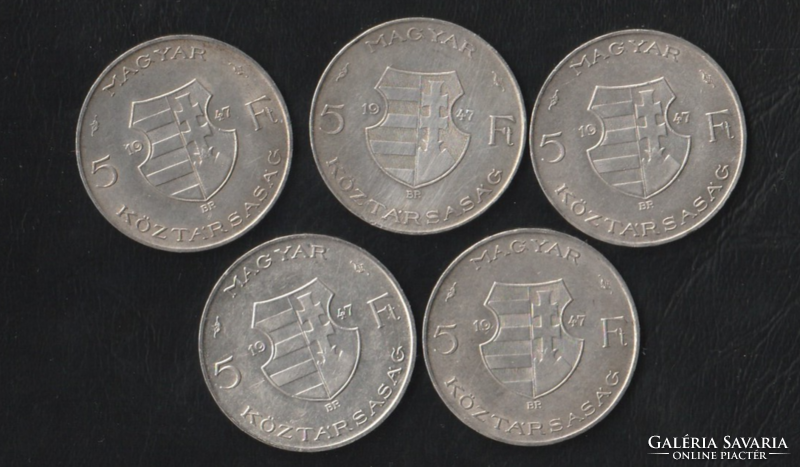 5 Forint 1947-es ezüst 5 db