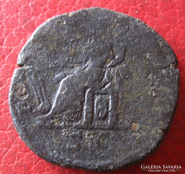 Római bronz HADRIAN SESTERTIUS Ülő alakos hátlap 19 gr/26 mm (L30)