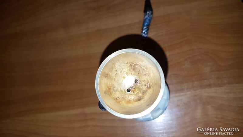 Mini réz vizipipa - 15 cm - márvány berakással vizi pipa