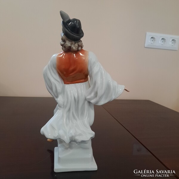 Herendi porcelán Táncoló Juhász, Betyár, Paraszt figura 1. Oszt.