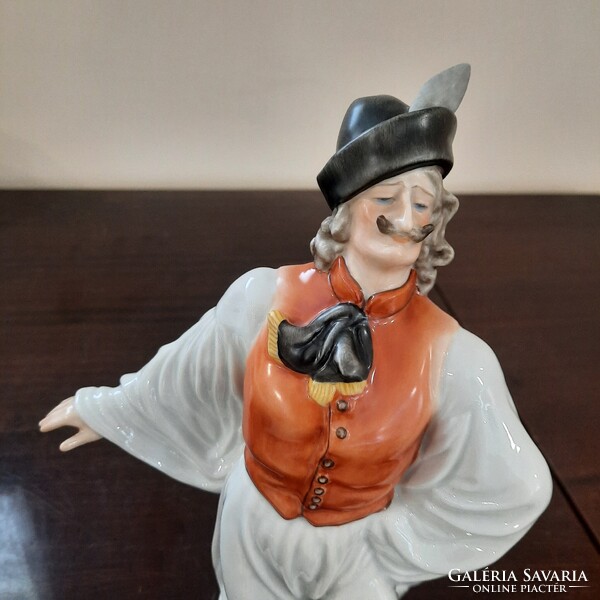 Herendi porcelán Táncoló Juhász, Betyár, Paraszt figura 1. Oszt.