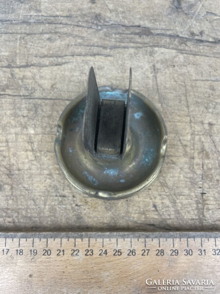 -AV468- Régi Réz Töltényhüvely Hamutartó Hamutál és Gyufatartó