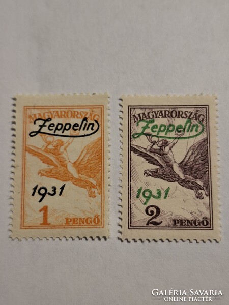Zeppelin 1931 1 pengő 2 pengő Magyarország
