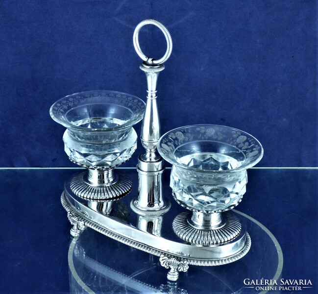 POMPÁS, ANTIK EZÜST FŰSZERTARTÓ, PÁRIZS, CA. 1820!!!