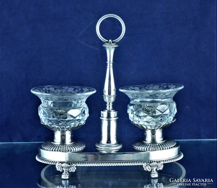 POMPÁS, ANTIK EZÜST FŰSZERTARTÓ, PÁRIZS, CA. 1820!