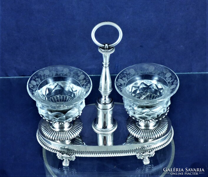 POMPÁS, ANTIK EZÜST FŰSZERTARTÓ, PÁRIZS, CA. 1820!
