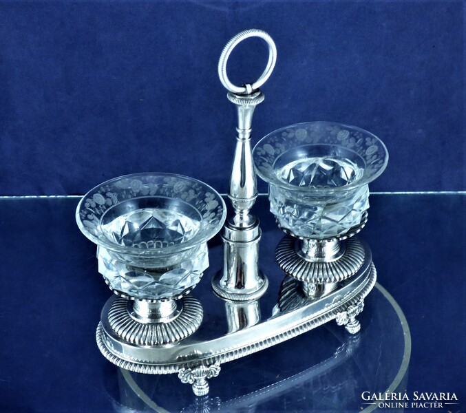 POMPÁS, ANTIK EZÜST FŰSZERTARTÓ, PÁRIZS, CA. 1820!