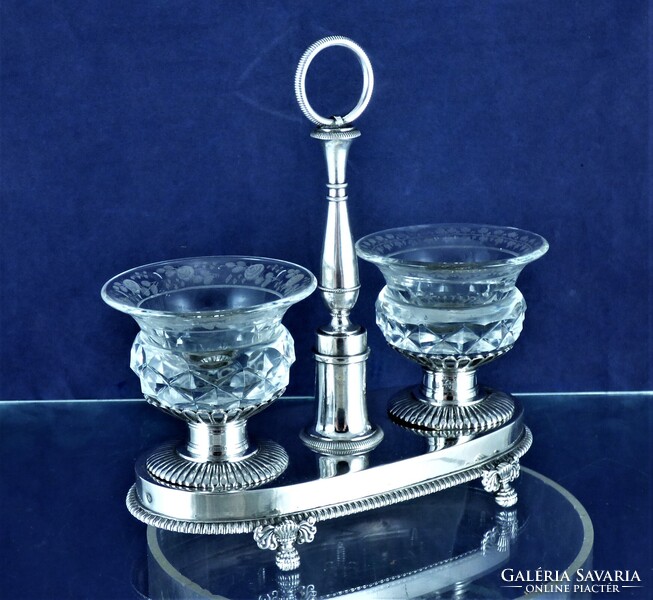 POMPÁS, ANTIK EZÜST FŰSZERTARTÓ, PÁRIZS, CA. 1820!!!