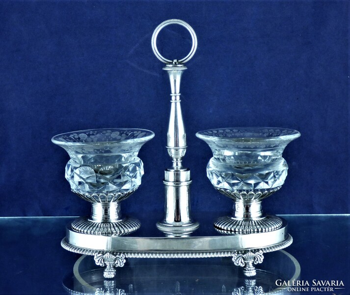 POMPÁS, ANTIK EZÜST FŰSZERTARTÓ, PÁRIZS, CA. 1820!!!