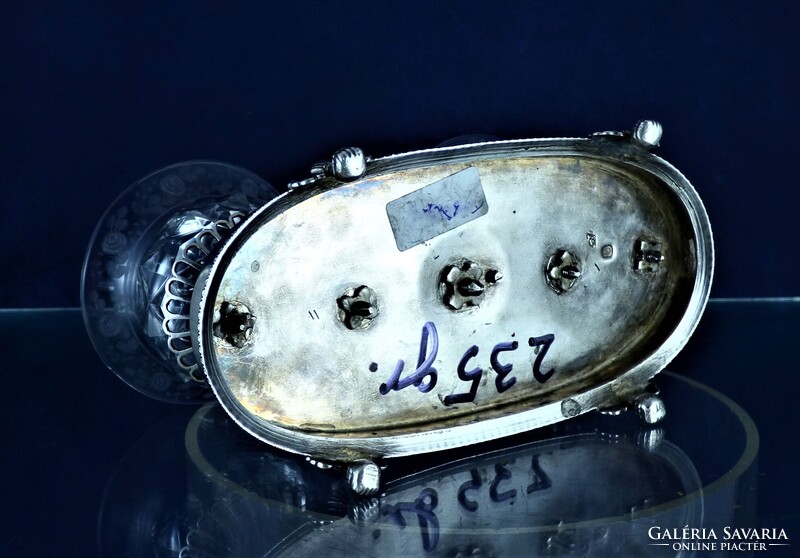 POMPÁS, ANTIK EZÜST FŰSZERTARTÓ, PÁRIZS, CA. 1820!