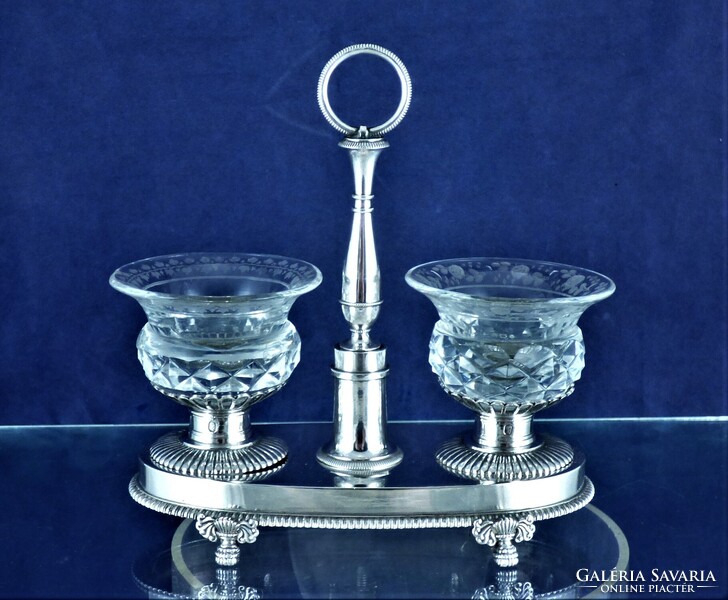POMPÁS, ANTIK EZÜST FŰSZERTARTÓ, PÁRIZS, CA. 1820!!!