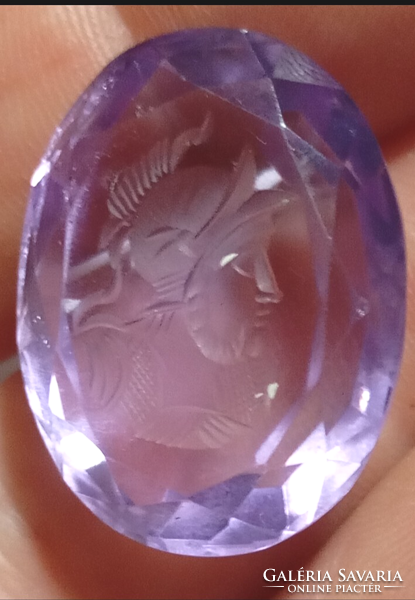 Viktoriánus, Ametiszt intaglio 32 karátos ,6,44 g./gemmae sculptae/ 19 sz vége