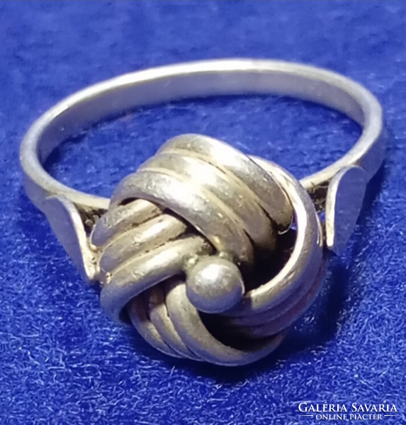Retró Csehszlovák fémjeles ,900 finomságú,3,8 g ,53 méretű, ezüst gyűrű (1955-71 ig)