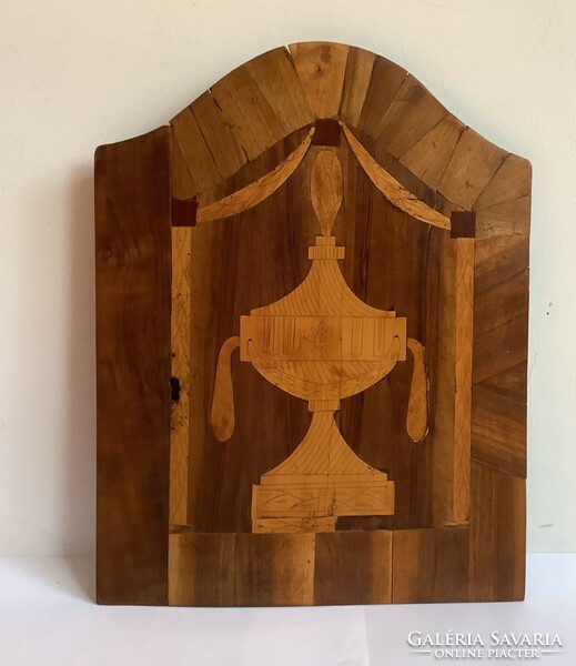 Intarziás klasszicista szekrényajtó - 19. századi antikvitás - dekorációs célra