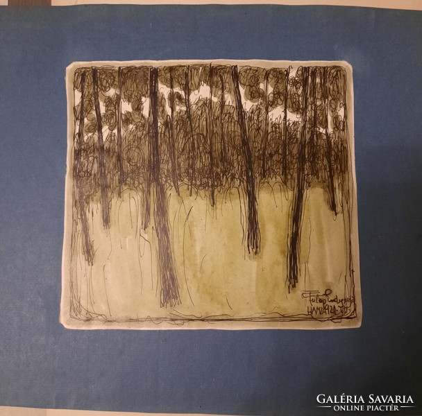 Fülöp Endre  tusrajz 1921 festmény kép grafika