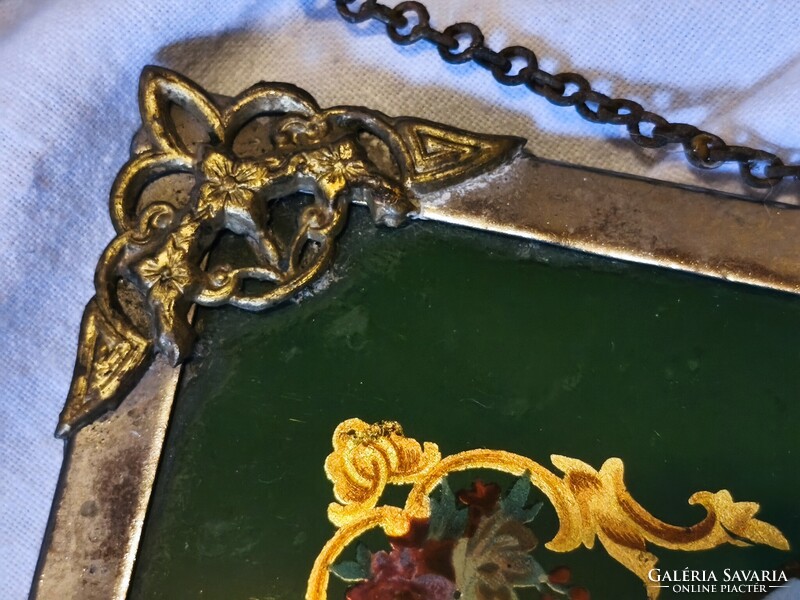 Antik Máriagyűdi kegykép, fém díszes keretben.  30