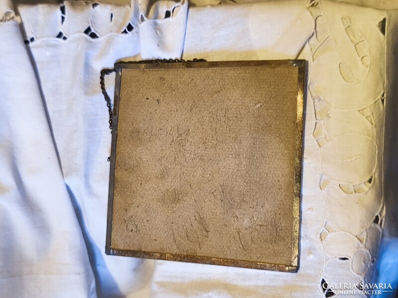 Antik Máriagyűdi kegykép, fém díszes keretben.  31.