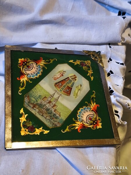 Antik Máriagyűdi kegykép, fém díszes keretben.  31.