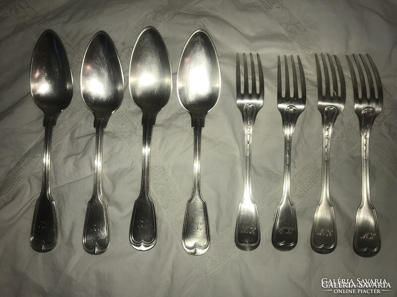 EVŐESZKÖZ - 8 db  - CHRISTOFLE - 1920 év  - " KÍNAI HEGEDŰ " - FRANCIA - EZÜSTÖZÖTT