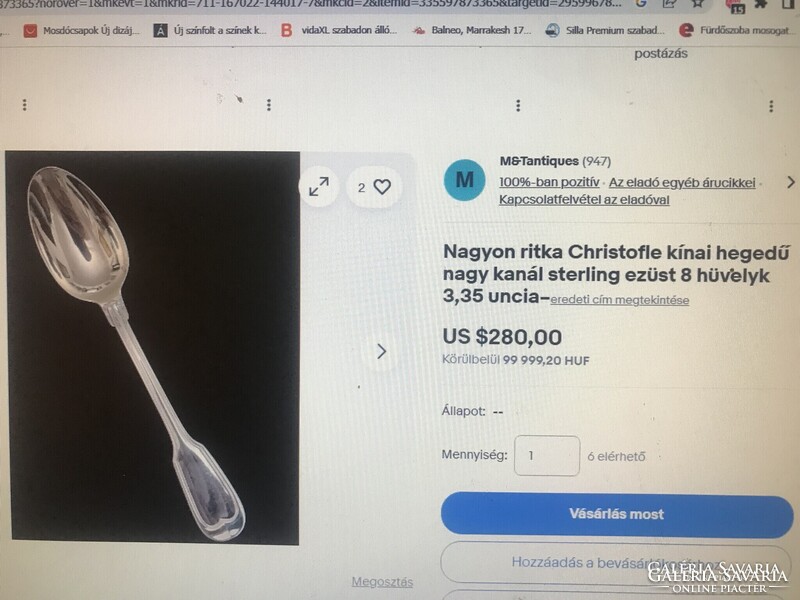 EVŐESZKÖZ - 8 db  - CHRISTOFLE - 1920 év  - " KÍNAI HEGEDŰ " - FRANCIA - EZÜSTÖZÖTT