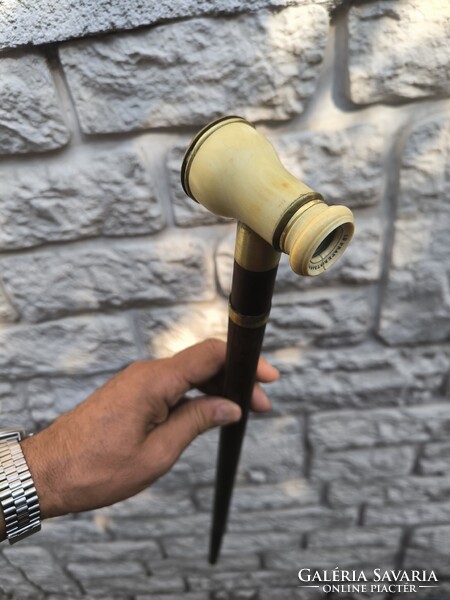 Antik csont tàvcső làtcső Wien Sétapálca sétabot tőrös bot különleges darab