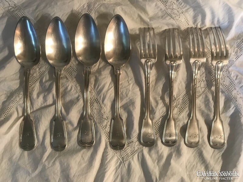 EVŐESZKÖZ - 8 db  - CHRISTOFLE - 1920 év  - " KÍNAI HEGEDŰ " - FRANCIA - EZÜSTÖZÖTT