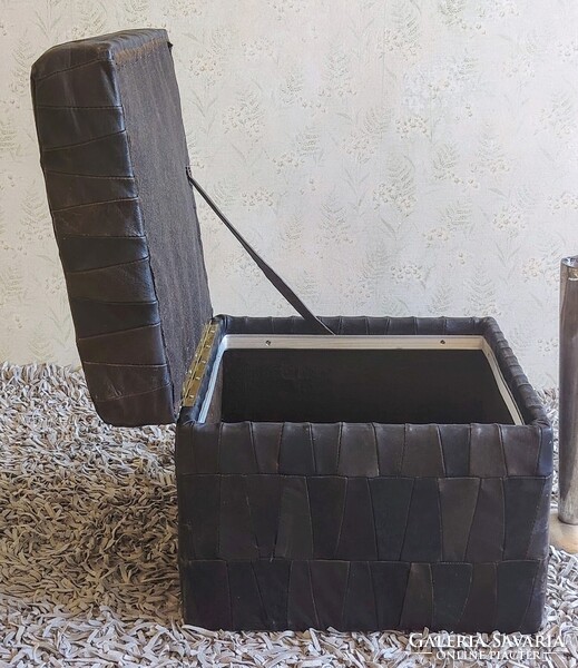 Patchwork Bőr tárolós design Sved puff ALKUDHATÓ