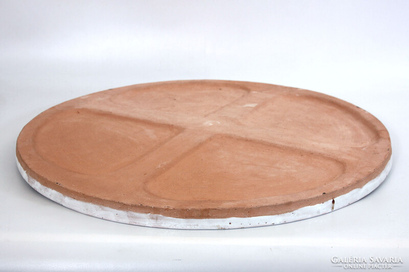 1970. Iparművészeti Vállalat Háromlábú Asztalka Mázas Kerámia Lappal 55x52x52cm | Magyar Asztal