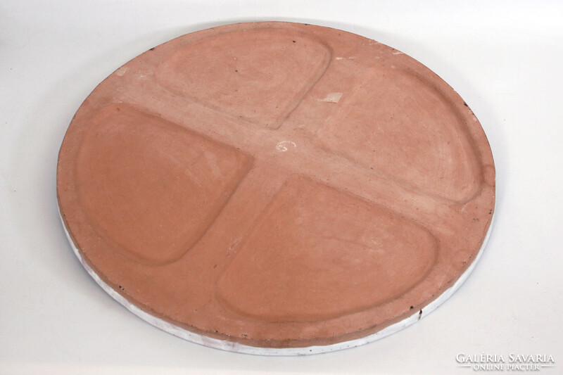 1970. Iparművészeti Vállalat Háromlábú Asztalka Mázas Kerámia Lappal 55x52x52cm | Magyar Asztal