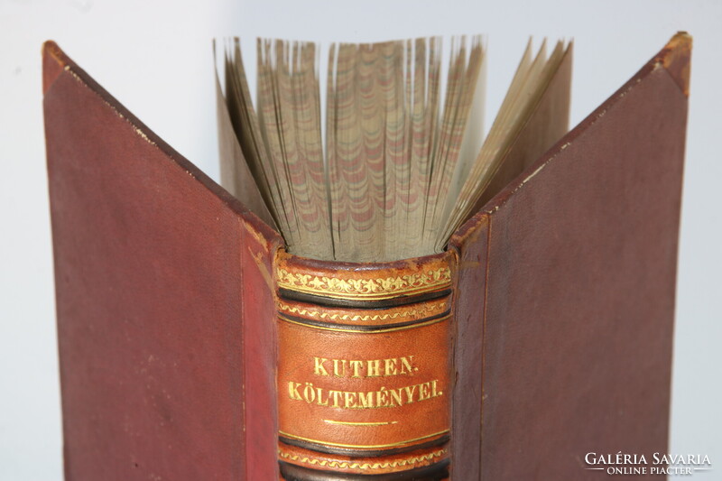 1859 Kuthen költeményei egyedi bibliofil félbőr kötésben !!